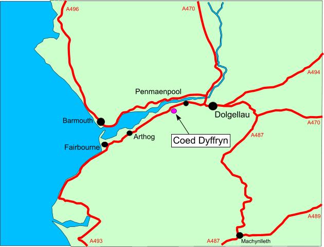Click to view a full-size version Coed Dyffryn map