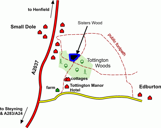 Click to view a full-size version Sisters Wood map
