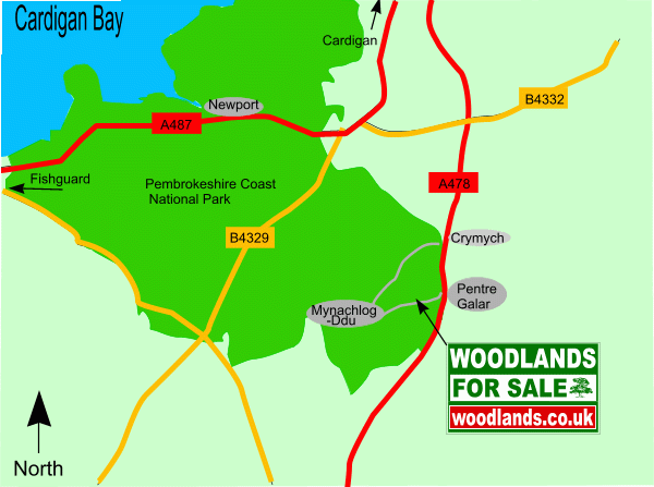 Click to view a full-size version Coed Preseli - SOLD map