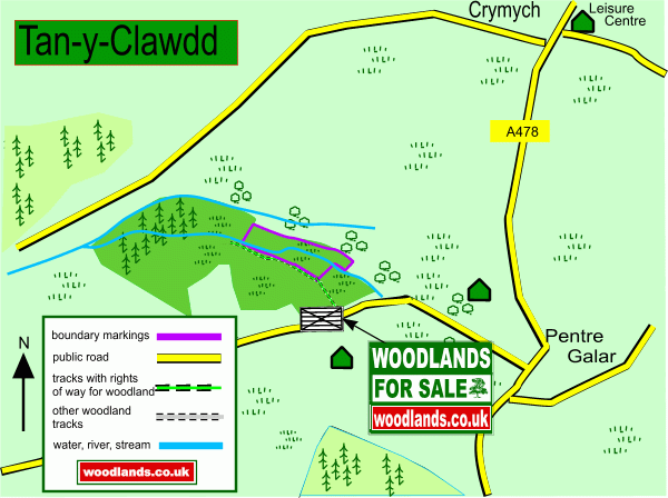 Click to view a full-size version Tan-y-Clawdd - SOLD map